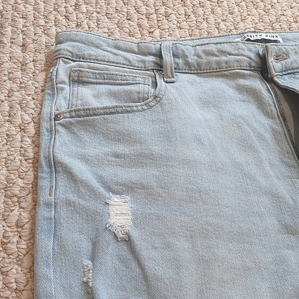 Women 19/34 Vintage Y2K Distressed Baggy Straight Leg Jeans Straight Leg Denim